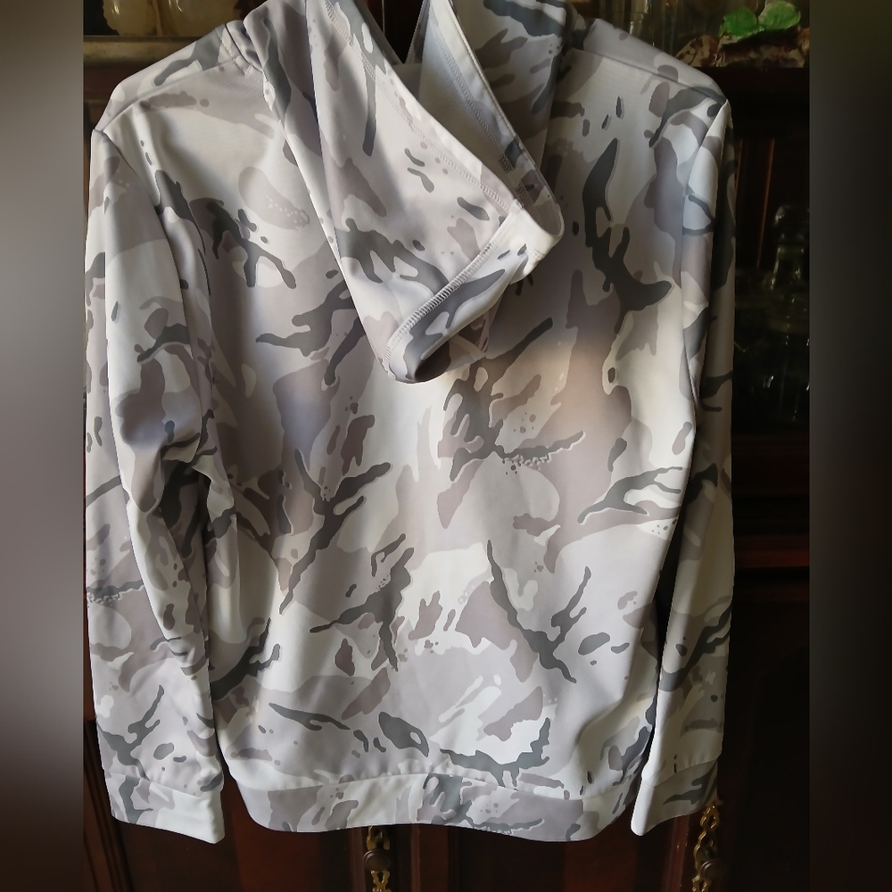 Adidas Camouflage Hoodie. White/grey Camouflage W Black Logo. Youth Lg14/16 - Picture 2 of 3